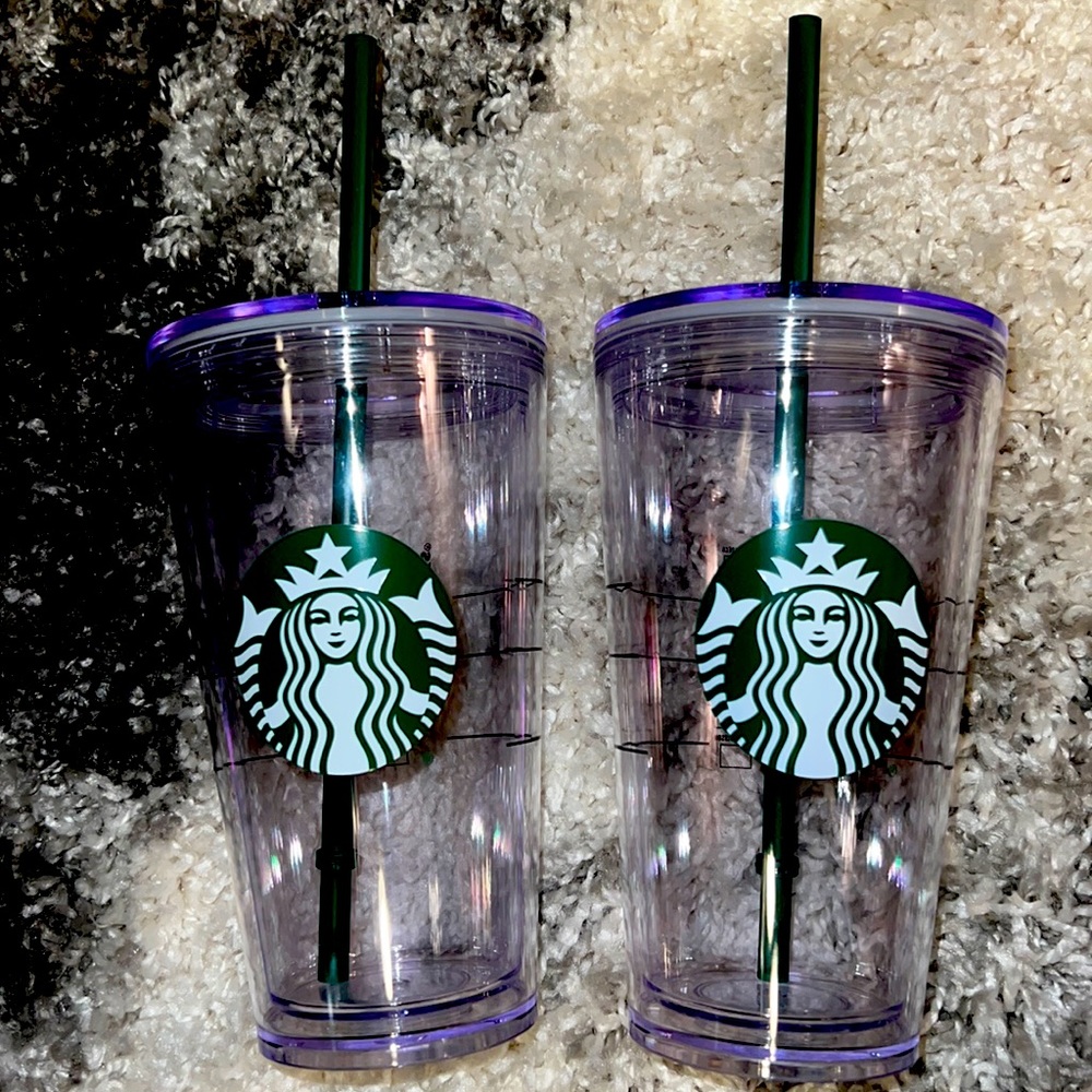 Set of 2 reusable Starbucks Cups with Straws